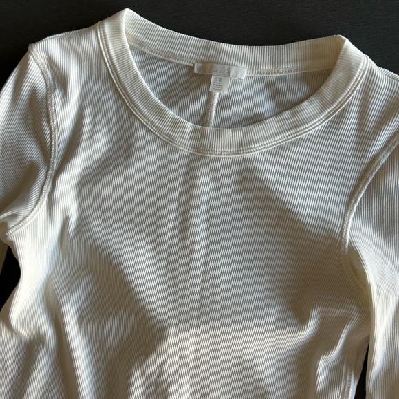 COS Tops - COS Off White Ribbed Crew Neck Top